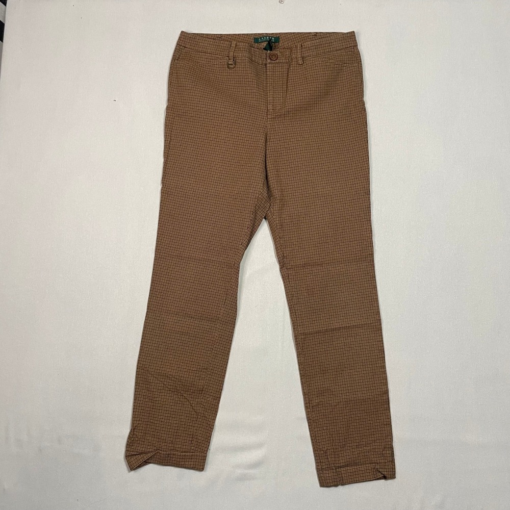 Lauren Ralph Lauren Mens Brown Plaid Dress Pants Trousers - Picture 2 of 8